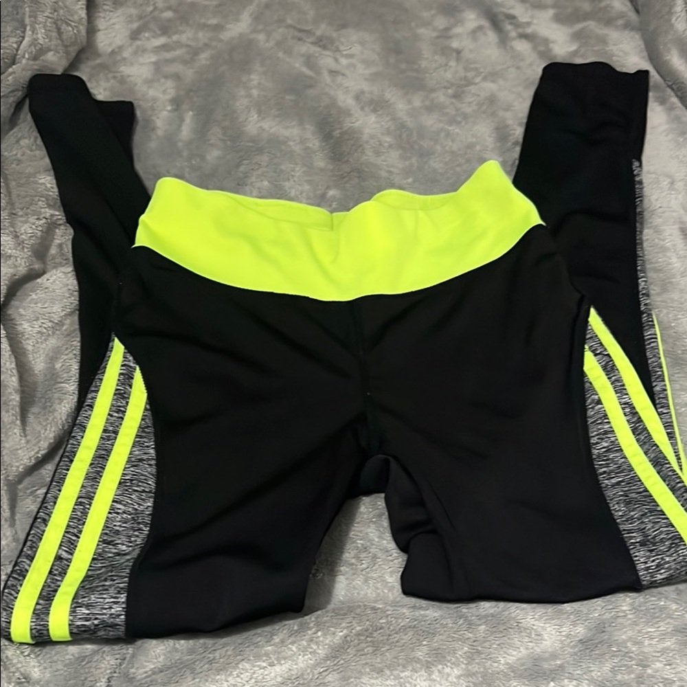 Kids Black and Neon Green Leggings
